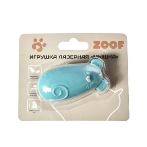 Игрушка для кошек, мышка лазерная (голубая)