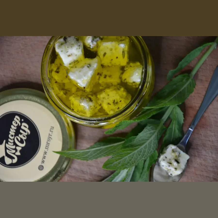 Feta cheese with olive herbs