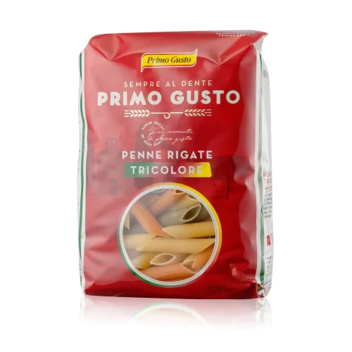 Паста "Пенне Ригате Триколор" томатно-шпинатная Primo Gusto 500г