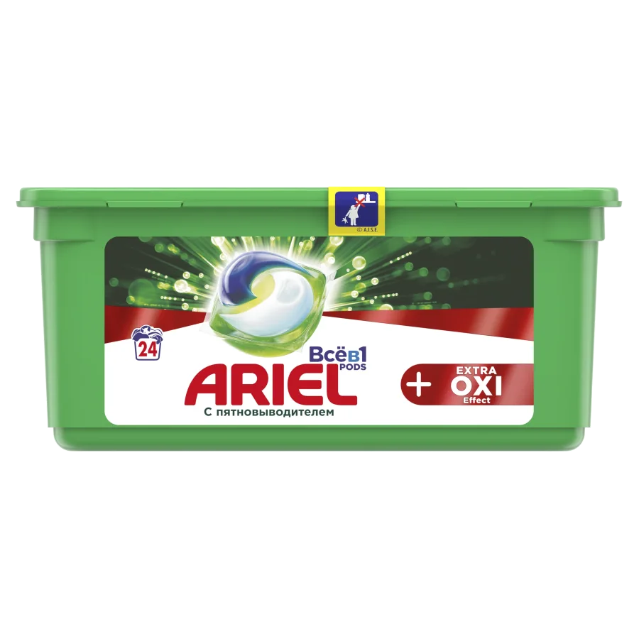 Ariel Pods All-in-1 + Extra Oxi Effect Capsules for washing 24pcs.