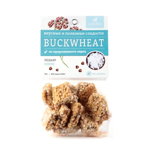 Confectionery product Buckwheat without sugar with cashews and coconut
