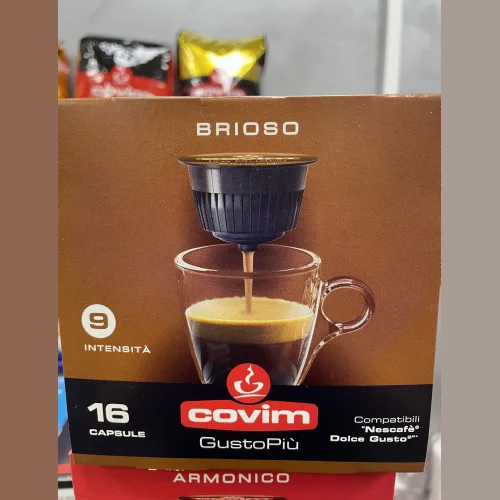 Coffee capsules COVIM Dolce Gusto BRIOSO, 25% Arabica, 75% Robusta, pack of 16 capsules 