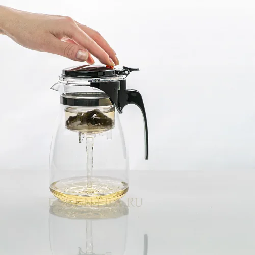 Teapot with borosilicate glass button 1000 ml