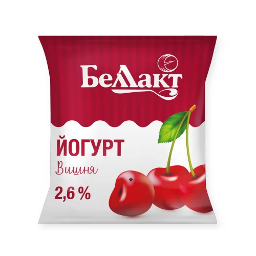 Sweet yogurt "Bellact" with cherry flavor 2.6% film 400 g