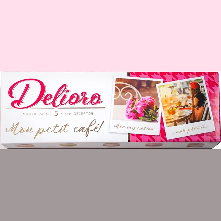 Delioro Mini desserts. Collection of exquisite sweets with ganache and cream 55 g