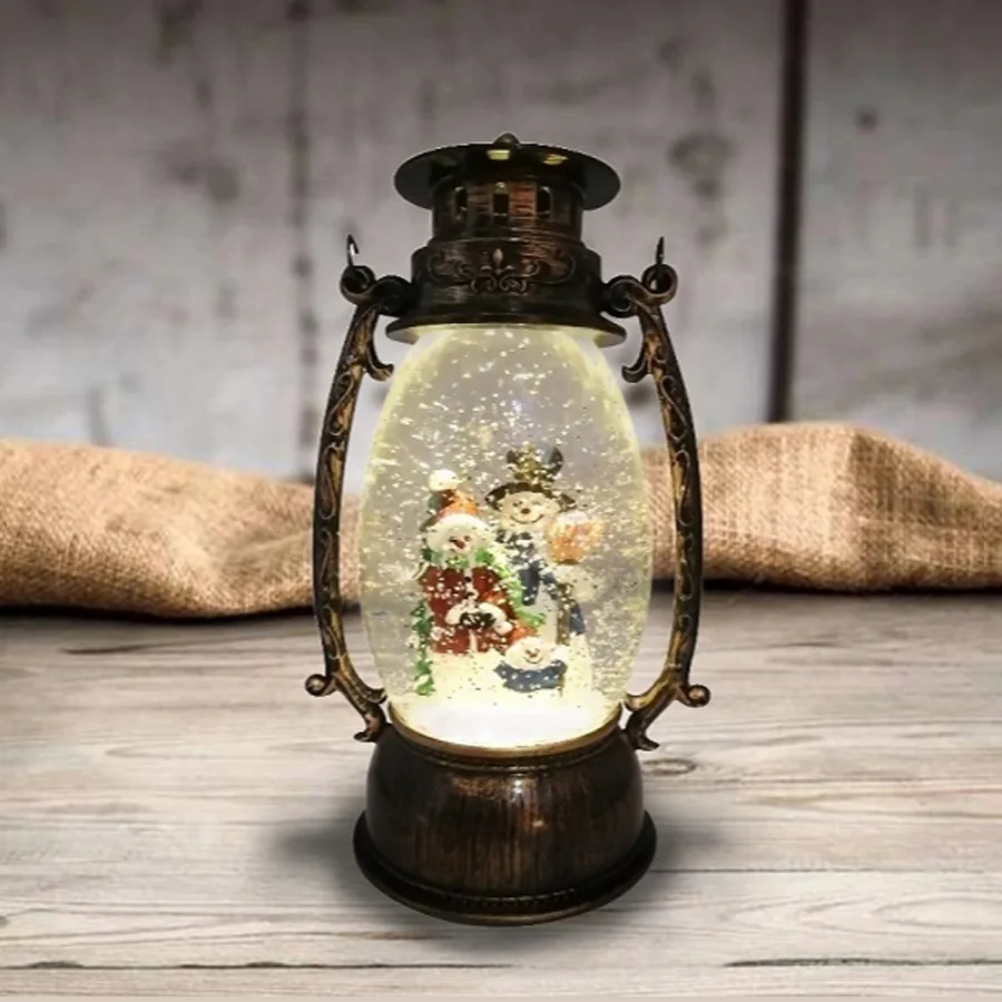 Рождественская лампа-светильник Новый Год 14х24 см