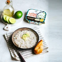 Basmati rice with lime leaves