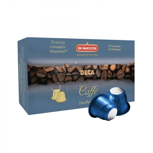 Coffee in Di Maestri DECA capsules compatible with Nespresso coffee machines