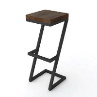 Bar stool No. 2, XXL "Medium walnut" +brushing