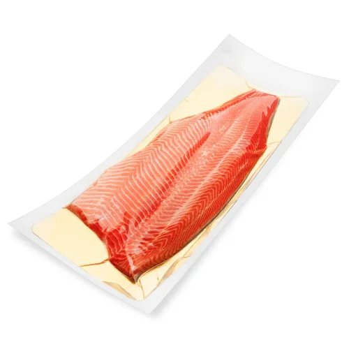 Salmon fillet is heavily salted