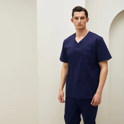 Medical Surgical Shirt with Short Sleeves
