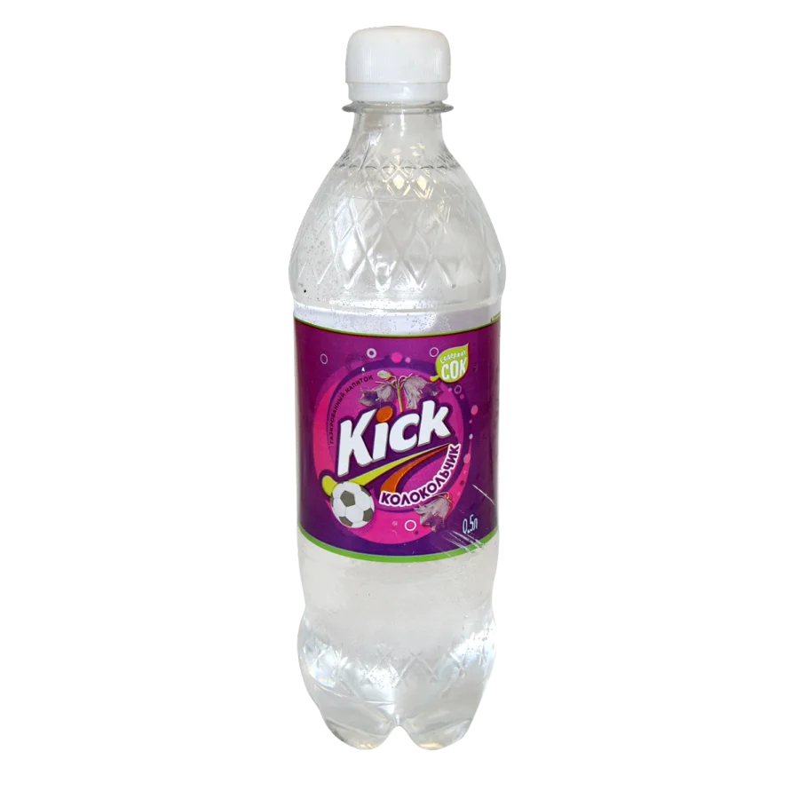 Газированная вода KICK Колокольчик 0,5л, содержит сок 