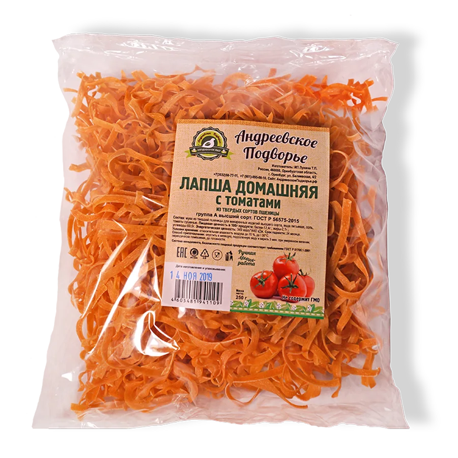 Homemade noodles with tomato (0.250 kg package)