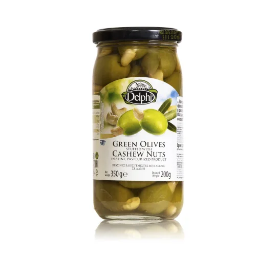 Olives stuffed with cashews, in brine, DELPHI 350g