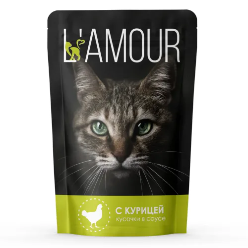 Cat food L'AMOUR Chicken in sauce, 75g spider