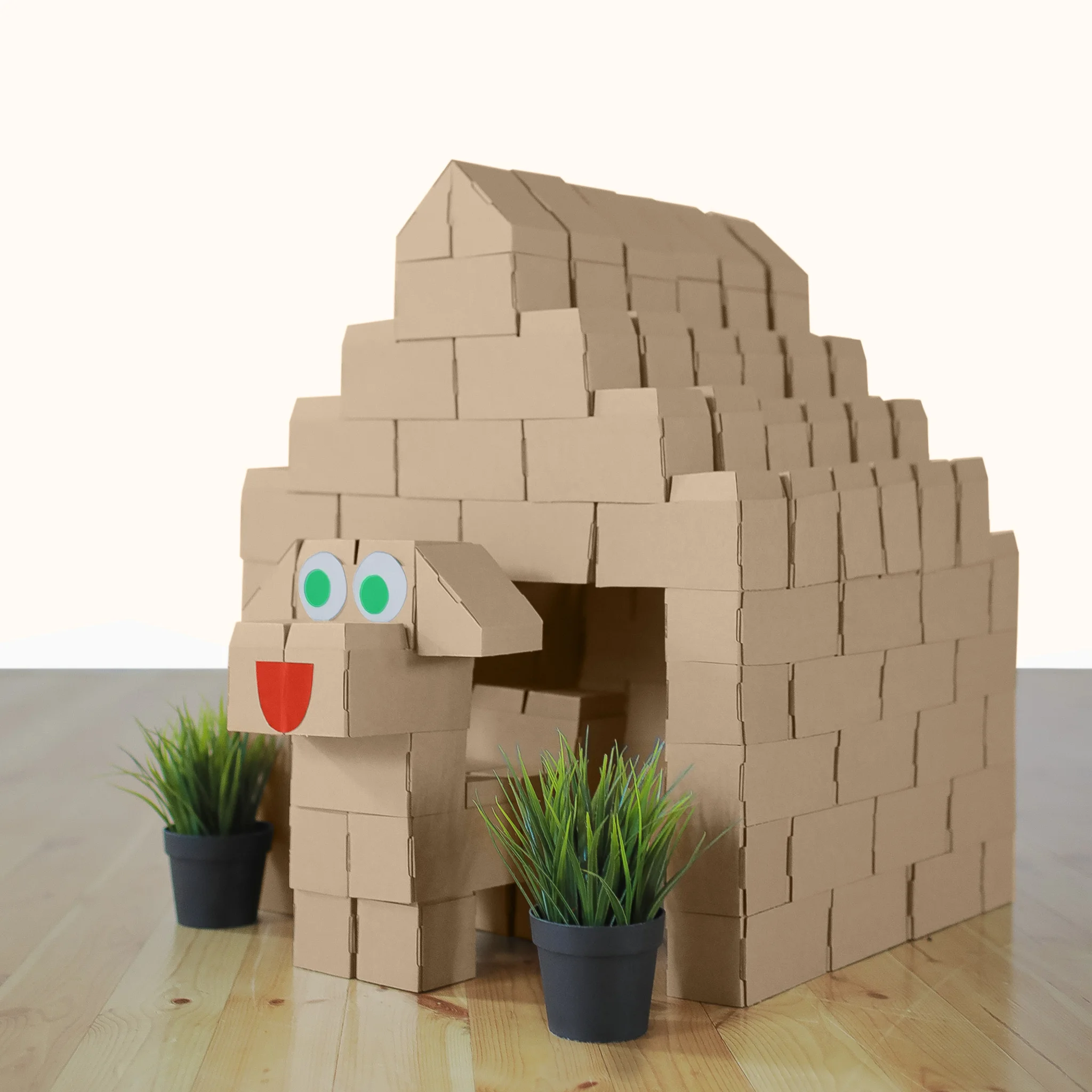 Cardboard constructor made of large building blocks 100 parts