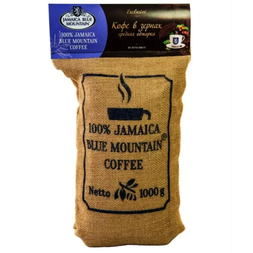 Coffee in the grains of medium roasting «Jamaica Blue Mountain«