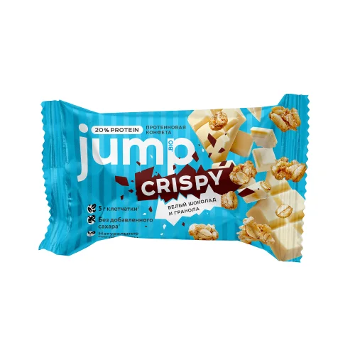 JUMP CRISPY protein candies "White chocolate and granola"