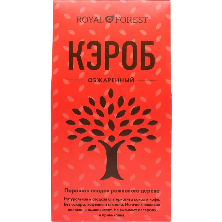 Кэроб обжаренный (порошок из плодов рожкового дерева), 200 гр./Royal Forest 