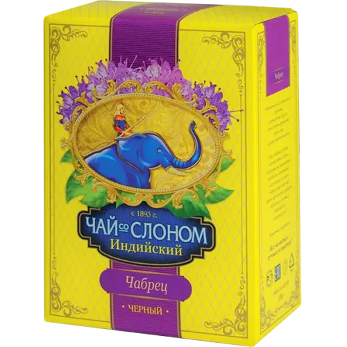 Чай со слоном чёрный индийский с чабрецом и цветками василька