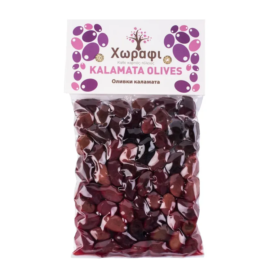 ОЛИВКИ КАЛАМОН С КОСТОЧКОЙ  Хорафи 200 гр вакуум