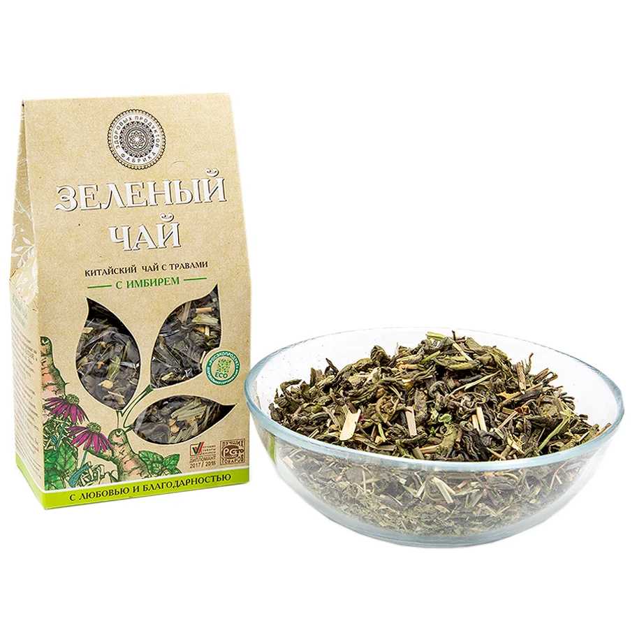 Зеленый чай с имбирем 25 фильтр-пакетиков по 1,5 гр  