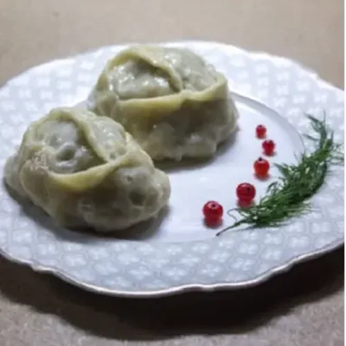 Manti with beef and chicken