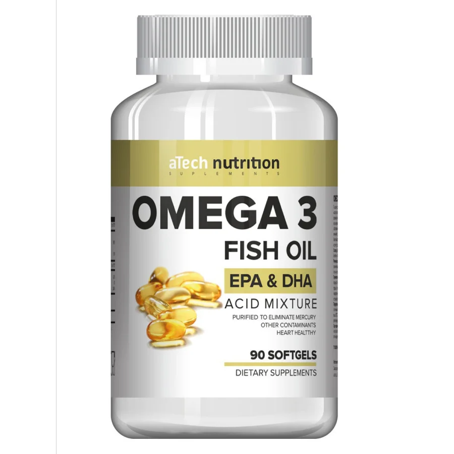 Смесь жирных кислот "Omega 3" aTech Nutrition, 90 капсул