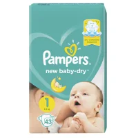 Diapers Pampers New Baby-Dry 2-5 kg, size 1, 43 pcs.