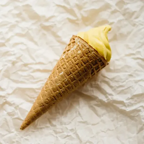Banana in a waffle horn