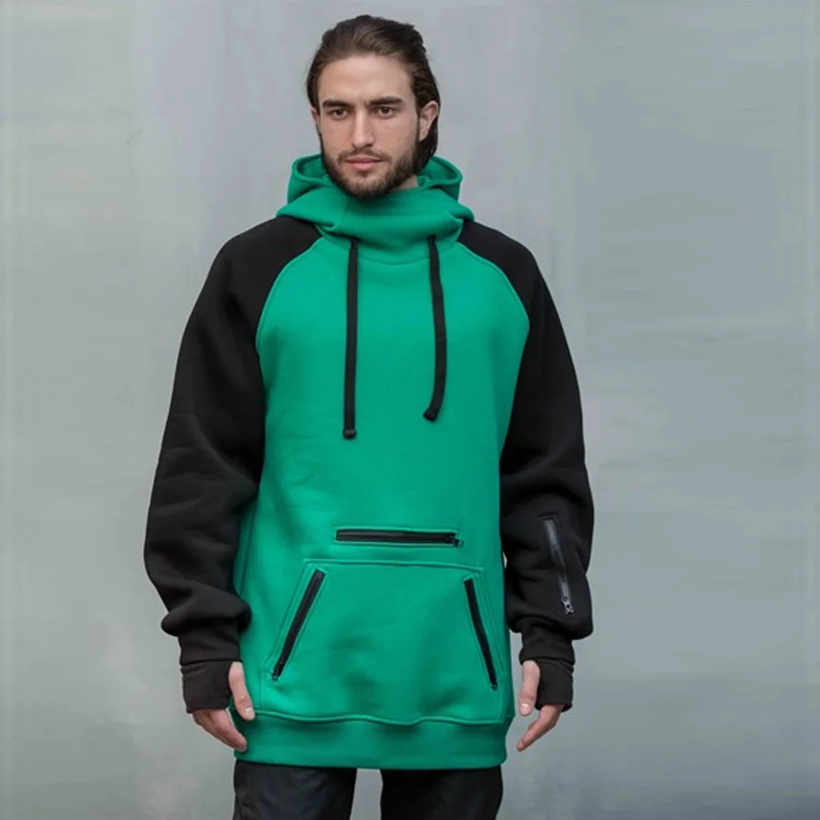 Hoodie for riding green and black