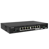 TENDA TEM2010F Коммутатор настольный 8-Ports 100/1000/2500 Mbps Base-TX + 2-Ports 100/1000/2500 Mbps Base-X SFP