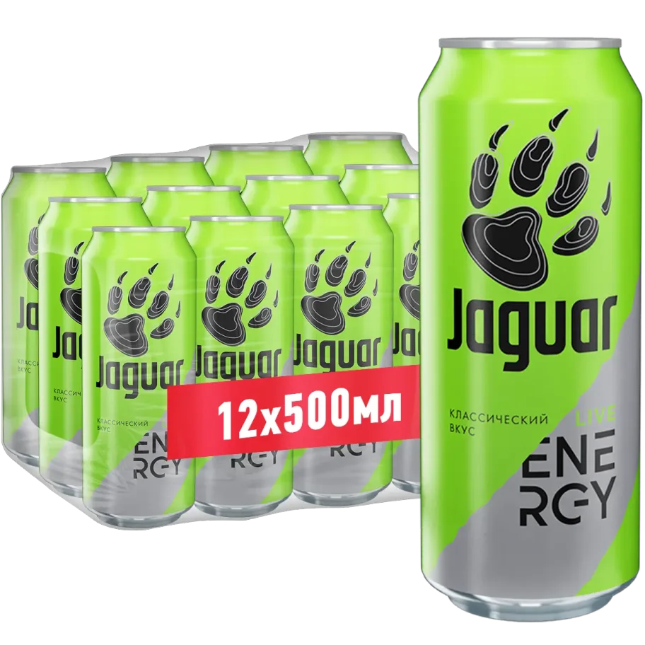 Энергетический напиток Jaguar Live 0.5 л. 