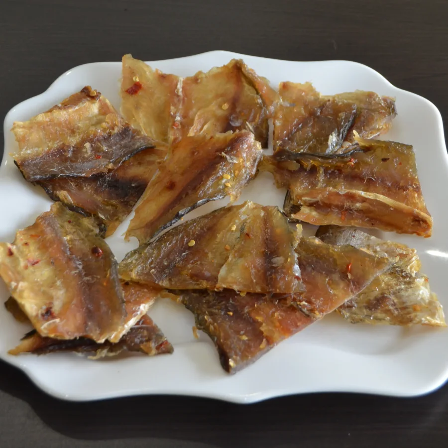Pieces of bream with pepper salted-dried