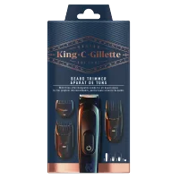 Триммер для бороды King C. Gillette, с тремя съемными насадками-гребнями