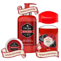 Gift set for men Old Spice Rock. Shampoo for a beard 225ml + balge for a beard 70ml + male deodorant antiperspirant Stick Rock 50ml