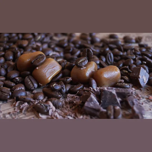 Coffee beans caramel chocolate