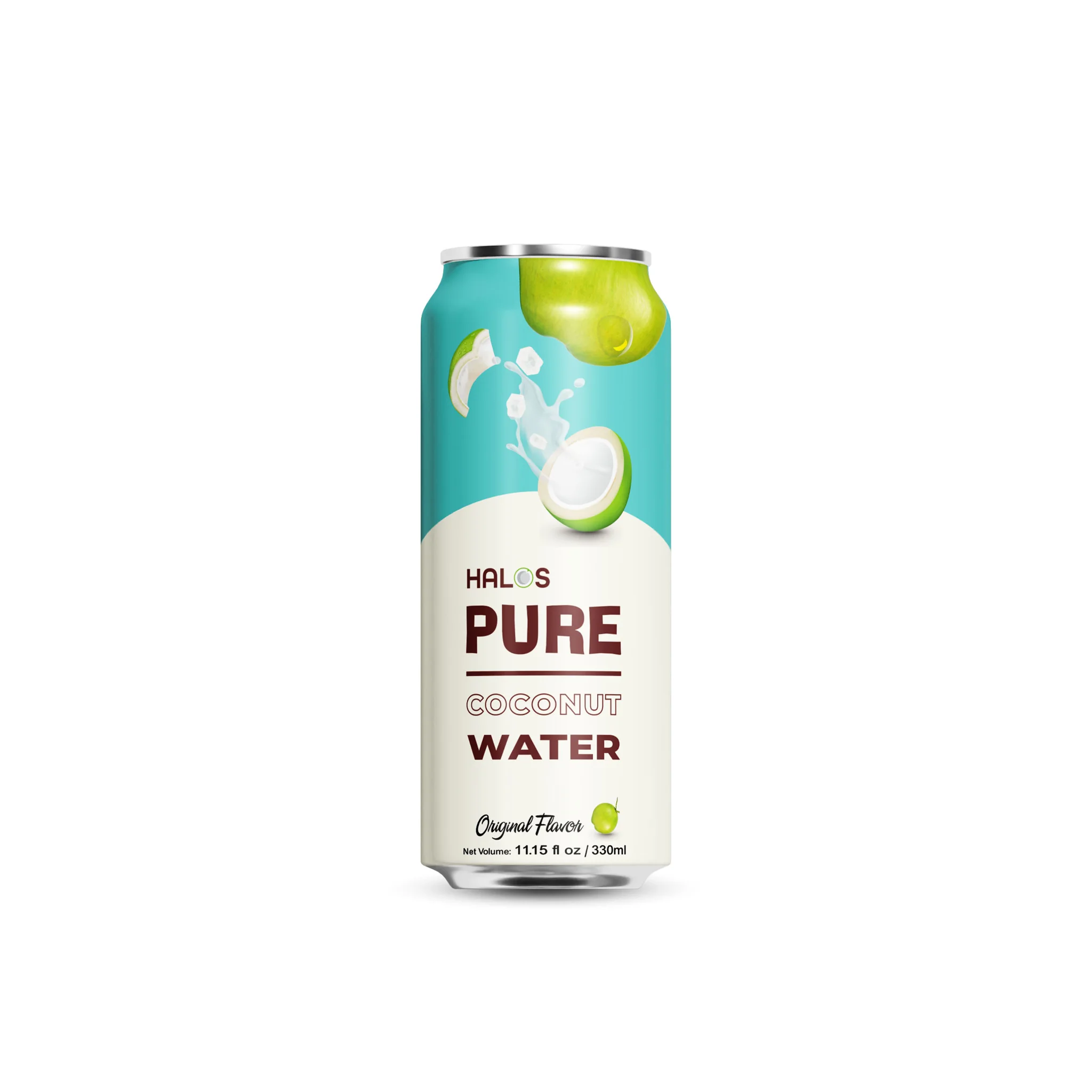 Halos/OEM Coconut Water Drink With Pineapple Flavor in 330ml Can 