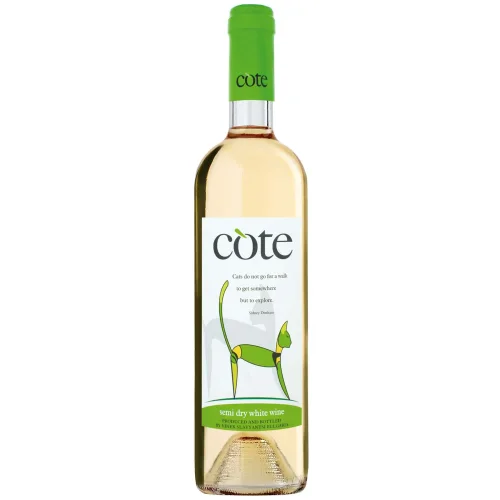 Table wine semi-dry white KOTE. KOTE series 12.5% 0.75