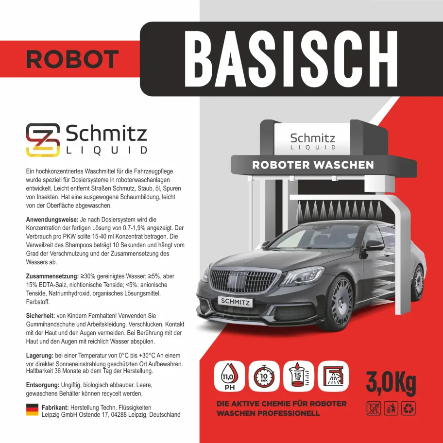 Autosampunk Schmitz Liquid Robot Basisch (alkaline) 3 kg / 4pcs / 208pcs