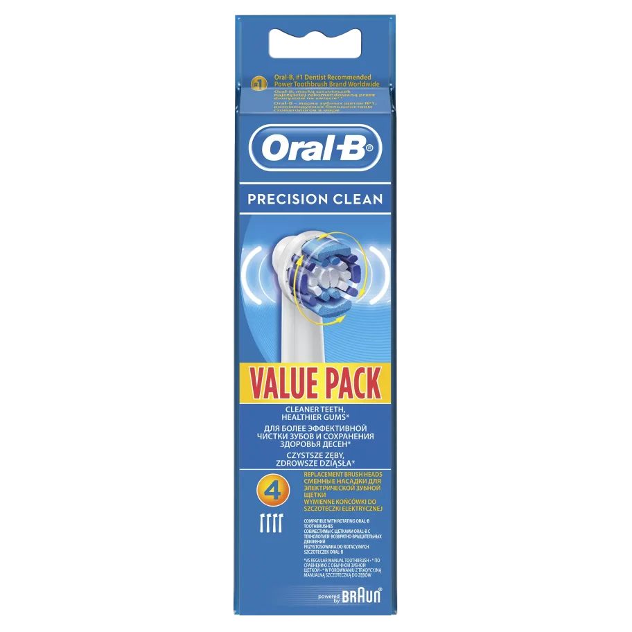 Replaceable nozzles for electrical toothbrushes Oral-B Precision Clean for efficient cleaning, 4 pcs.