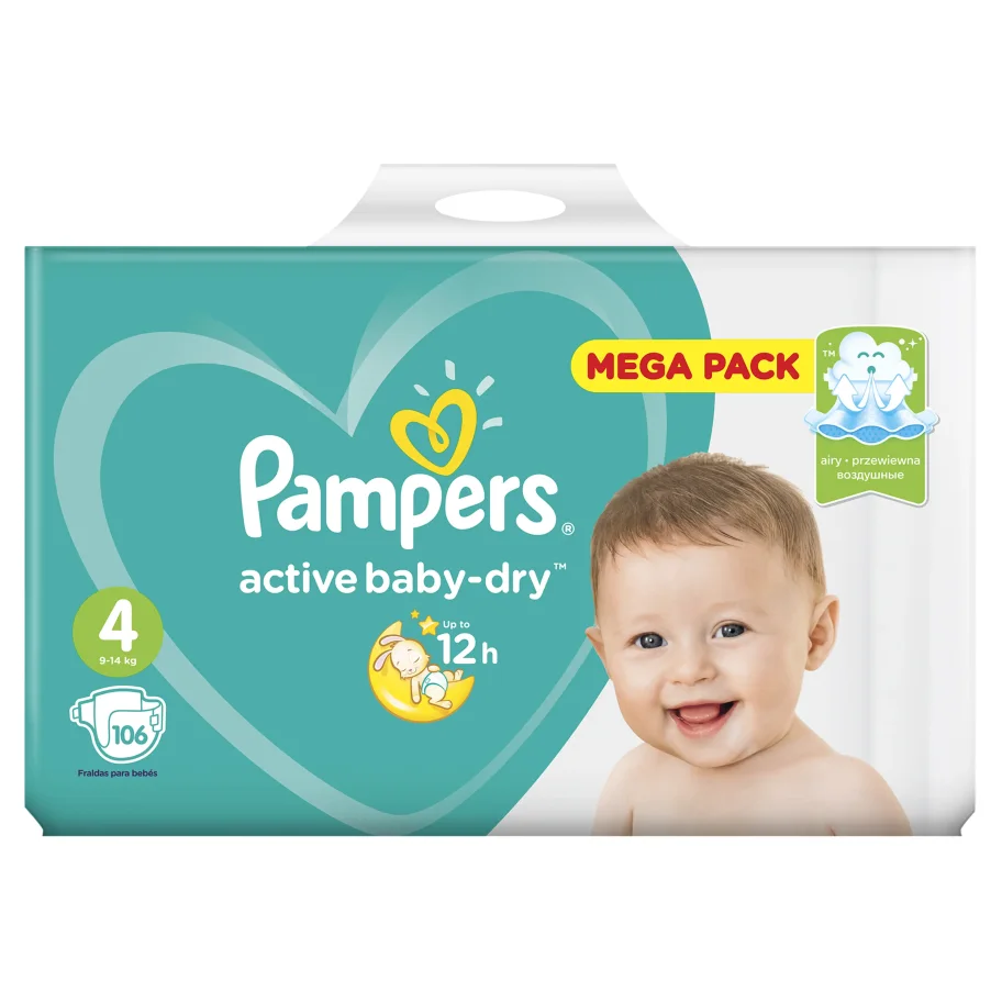 Diapers PAMPERS ACTIVE BABY-DRY 9-14 kg