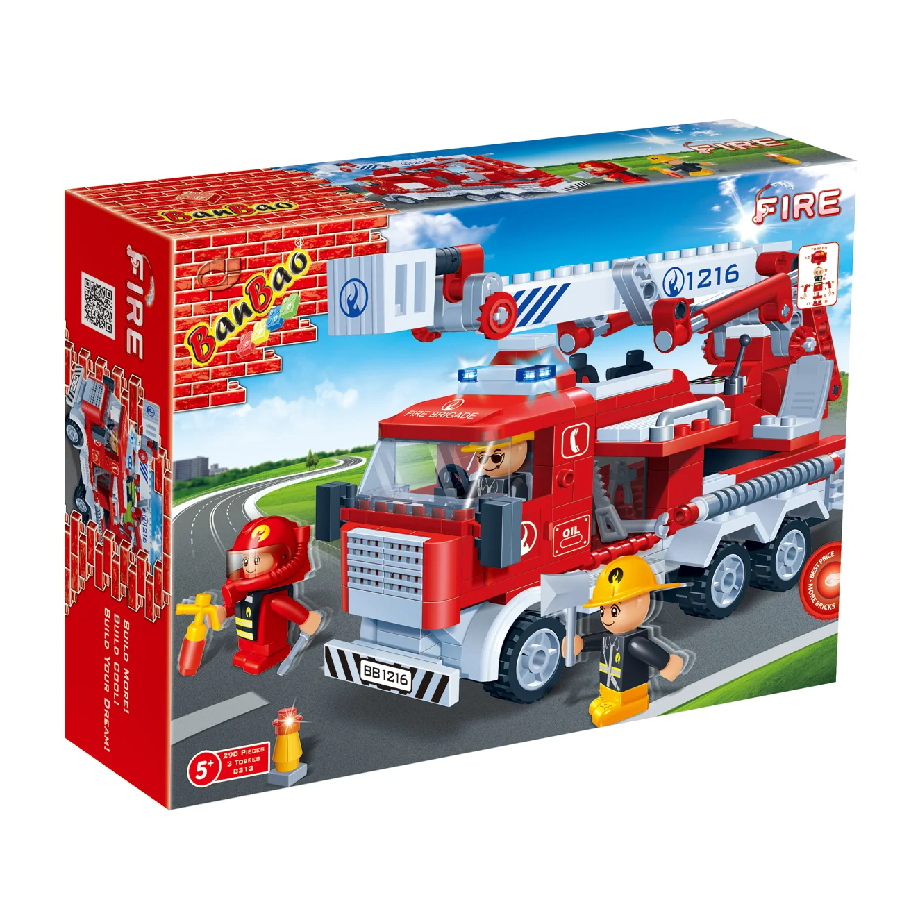 Конструктор Пожарная машина Пожарные BanBao B8313