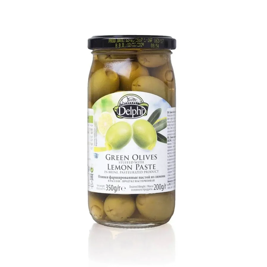 Olives stuffed with lemon paste in DELPHI brine 350g