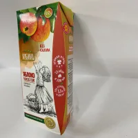 Straight-pressed apple juice without sugar. The volume is 0.2 liters. 27 pieces
