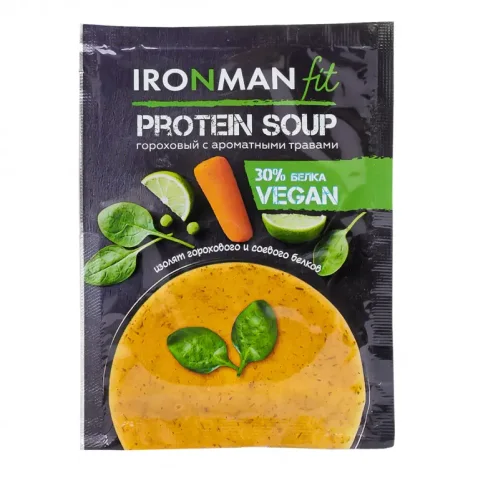 Food concentrate - dry protein soup with the taste of "pea with aromatic herbs"