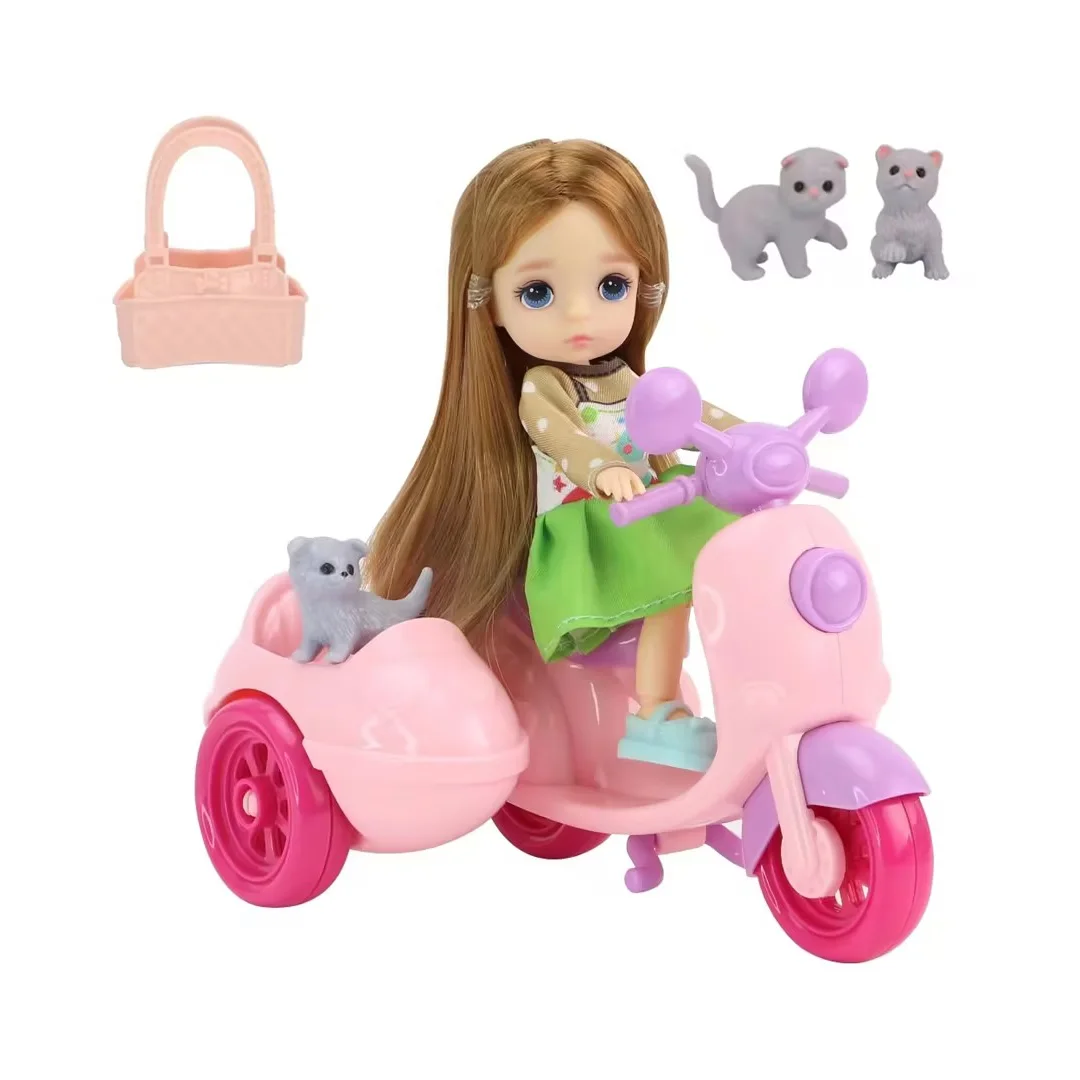 5 inch doll with tricycle    