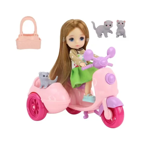 Кукла 5 дюймов с трехколесным велосипедом    