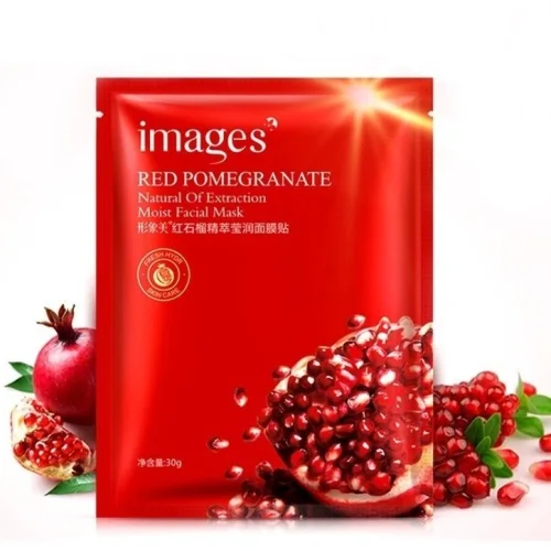 Moisturizing facial mask with pomegranate extract
