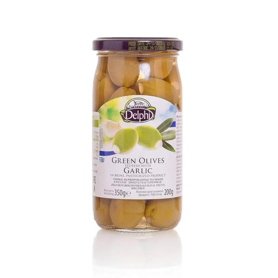 Olives stuffed with garlic in DELPHI brine 350g